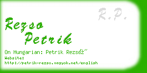 rezso petrik business card